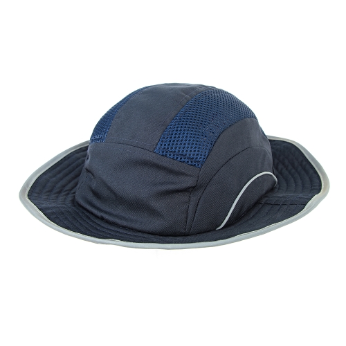 PRO CHOICE BUMP CAP WIDE BRIM NAVY WITH CHIN STRAP